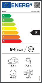 Bosch SMS46LI04E - Lavavajillas 13 Cubiertos EcoSilence Clase E Inox