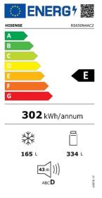 Hisense RS650N4AC2 - Frigorífico americano 178 x 90,8 x 63,85 cm Inox