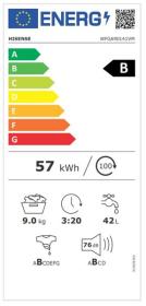 Hisense WFGA90141VM - Lavadora 9kg y 1400rpm Lavado rápido Clase B