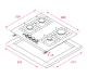 Teka 40214060 - Placa EFX 60.1 4G AI AL DR Gas Butano 4 Zonas 60 Cm Inox