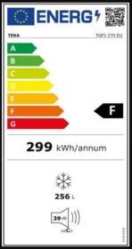 Teka 113300002 - Congelador TGF3 270 No Frost 171.4x59.5 Cm Clase F/A+ Blanco
