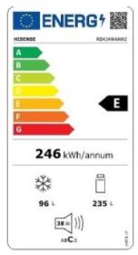 Hisense RB434N4AW2 - Frigorífico combi de 200x60x59.2cm E/A++ NoFrost