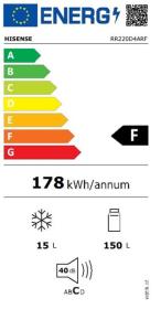 Hisense RR220D4ARF - Frigorífico de 1 puerta en color rojo 128x51.9cm F