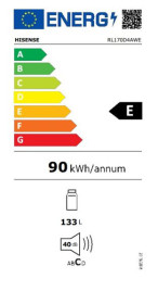 Hisense RL170D4AWE - Frigorífico 1 puerta 84,5 x 56 x 57,5 cm A++/E