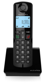 Alcatel S250BLK - Teléfono DECT inalámbrico en color negro con base