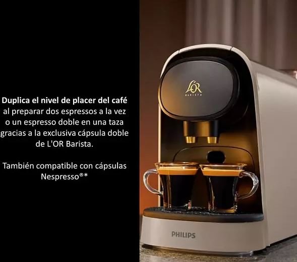 Cafetera de capsulas automática Philips L'OR Barista Original LM8012/60  para cápsulas L'OR y Nespresso