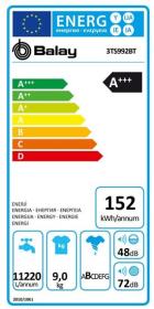 Balay 3TS992BT - Lavadora Extrasilencio de 9kg A+++ -30% 1200rpm