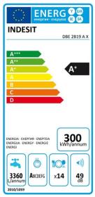 Indesit DBE 2B19 A X - Lavavajillas integrado de 60cm A+ 14 servicios