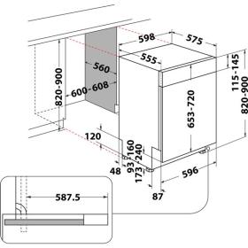 Indesit DBE 2B19 A X - Lavavajillas Semi Integrado 60cm A+ 14 servicios