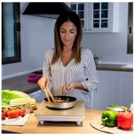 Cecotec 08015 - Placa Inducción Portátil Full Crystal Diamond Blanco