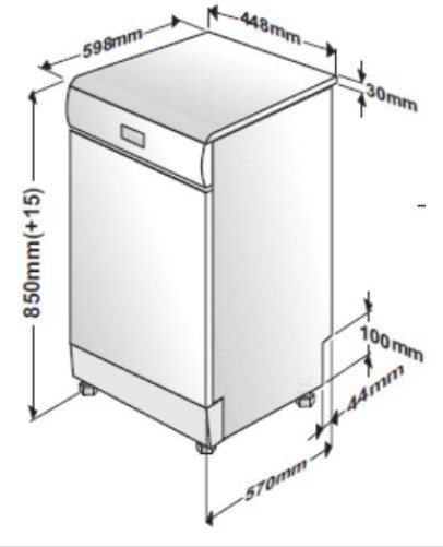 Beko DVS05024X - Lavavajillas inox de 45 cm A++ 10 servicios	