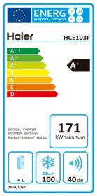 Haier HCE103F - Arcón de 100 litros Clase A+ 84,5 x 57 x 55 cm