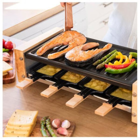 Cecotec 03090 - Raclette para Queso Cheese&Grill 8200 Wood Black