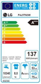 Lg F4J3TN3W - Lavadora Inverter Direct Drive de 8kg A+++(-30%)