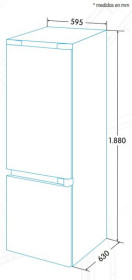 Edesa EFC-1821 NF EX - Frigorífico combinado inox de 188 x 59.5 cm A+