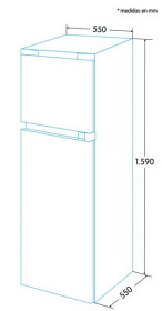 Edesa EFT-1611 WH - Frigorífico dos puertas de frío estático de 1,60 m