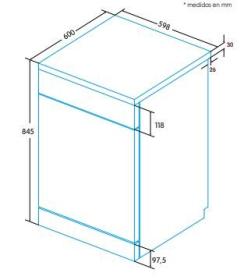 Edesa EDW6020WH - Lavavajillas 60 Cm 12 Cubiertos Clase A+ Blanco