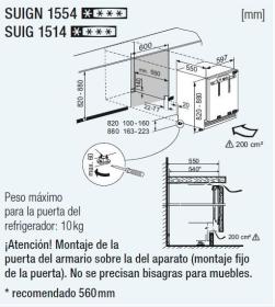 Liebherr 12000050 - Congelador Integrable Bajo Encimera SUIGN 1554 A++