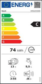 Bosch SMS6ZDW08E - Lavavajillas Serie 6 de 13 servicios Clase C