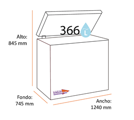 Haier HCE379F - Arcón Congelador 366 Litros 84.5x124 Cm Clase F Blanco
