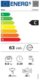 Balay 3TS983XE - Lavadora 8Kg 1200rpm Acero mate antihuellas Clase C