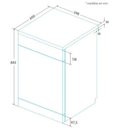 Edesa EDW-6130 X - Lavavajillas de 13 cubiertos 49dB(A) 6 programas