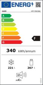 Haier HFF-750CGBJ - Frigorífico 5 Puertas 190x83cm F Cristal Negro