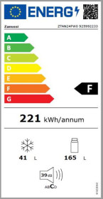 Zanussi ZTAN24FW0 - Frigorífico 2 puertas 143,4x55cm F/A+