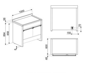 Smeg A2PYID81 - Cocina inox 89,4x100x60cm con 2 hornos y 5 fuegos