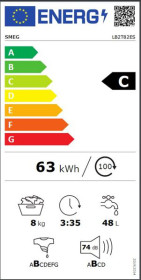 Smeg LB2T82ES - Lavadora 8kg 1200rpm Clase C Blanco