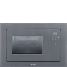 Smeg FMI120S2 - Microondas Integrado 20L con Grill 1000W Cristal Silver