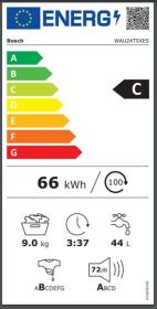 Bosch WAU24T5XES - Lavadora carga frontal 9 Kg 1200 rpm Clase C Inox