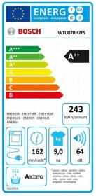 Bosch WTU87RH2ES - Secadora Bomba de calor 9 Kg Serie 6 Clase A++