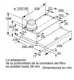 Balay 3BT264MX - Campana Telescópica 60cm Clase B Acero Inox
