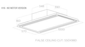 Elica PRF0167044 - Campana de Techo Hilight Glass H16 Blanco 100 Cm