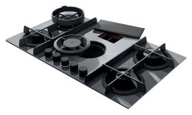 Elica NIKOLATESLA FLAME GR/A/88 - Placa de gas gris con extractor aspirante