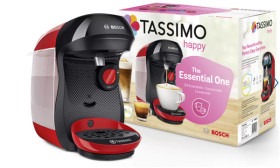 Bosch TAS1003 - Cafetera Multibebida TASSIMO HAPPY 40 Bebidas Negra/Roja