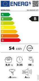Whirlpool W6 W845WR SPT - Lavadora de 8kg 1400rpm 6th Sense Vapor