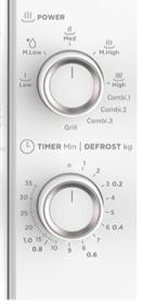 Midea MCM208MMWP - Microondas Element de 20 L 700W Con Grill Blanco