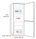 Midea MB468A2W - Frigorífico Light Combi NoFrost 201x59.5x63.5 Cm A++ Blanco