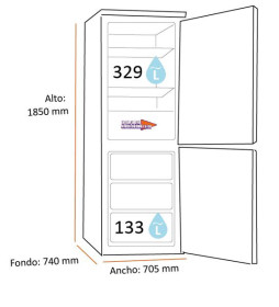 Lg GBB567PZCMB - Frigorífico Combi 185x70.5cm No Frost Clase E Inox Wifi