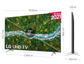 LG 75UP77006LB-SmartTV 4k UHD 75" con Inteligencia Artificial