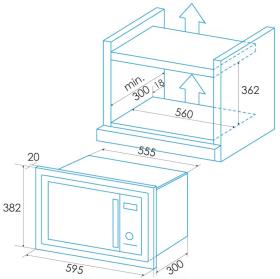Edesa EMW-2020-IG BK - Microondas Integrado 800W 59,5 x 38,2 cm 20L Negro