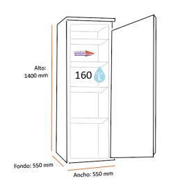Edesa EZS-1412 - Congelador Vertical 140x55 Cm Clase E Blanco
