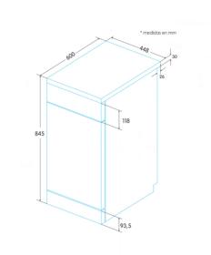 Edesa EDW4-610 X - Lavavajillas 45 Cm 10 Cubiertos Clase E Inoxidable