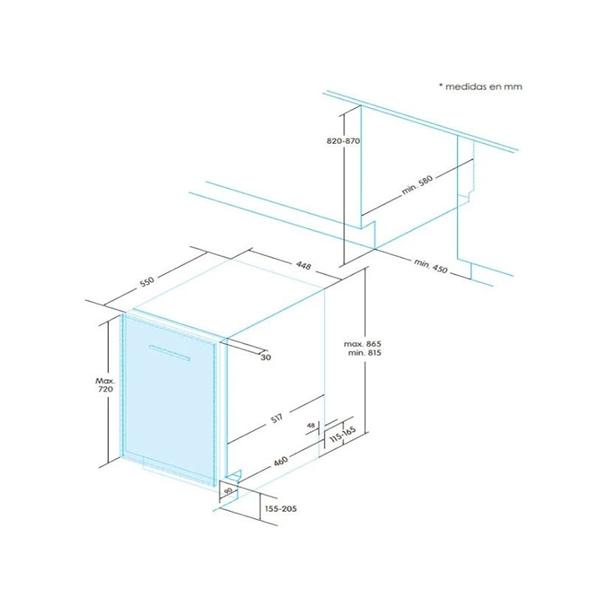 Edesa EDB-4610-I - Lavavajillas Integrado 45 Cm 10 Cubiertos Clase A+