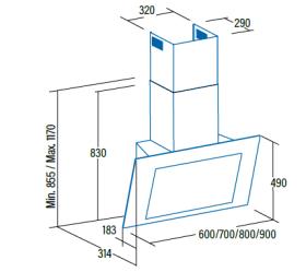 Cata 02159006 - Campana THALASSA 900 XGWH/F Decorativa Pared 90 Cm Blanca