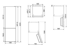 Smeg FC20EN1W - Frigorífico combi 201 x 65 cm Total No Frost E Blanco