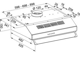 Mepamsa 3000541586 - Campana Integrada MODENA 90 INOX V3 90 Cm Clase D