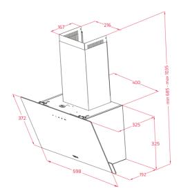 Teka 112950010 - Campana Decorativa de Pared DVN 67050 TTC BK Negra